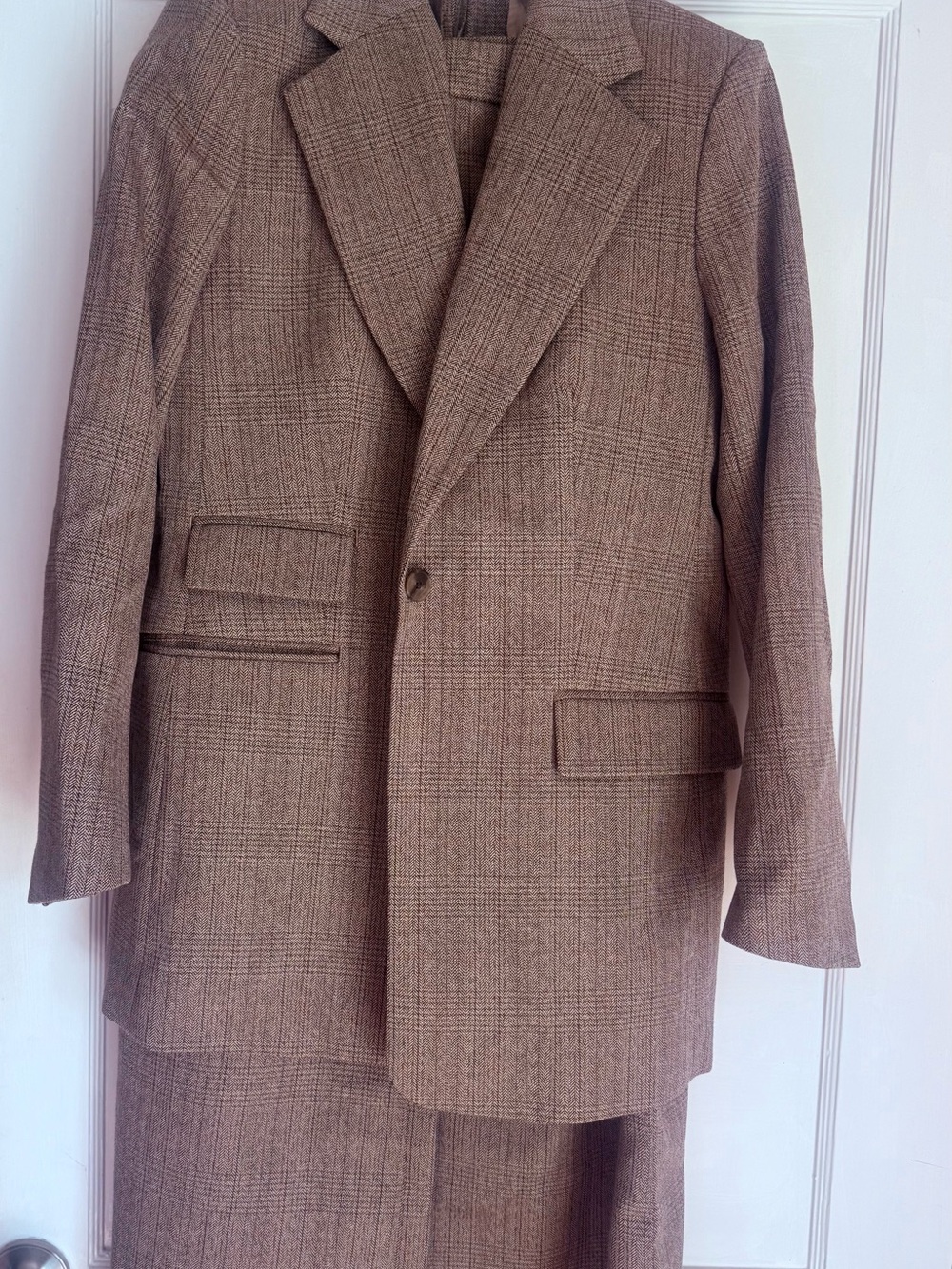 Banana Republic Brown Glen Plaid Single-Button Blazer